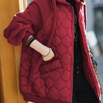 Abrigo Acolchado con Capucha - Chaqueta de Algodón Gruesa y Suelta para Mujer - Image 26