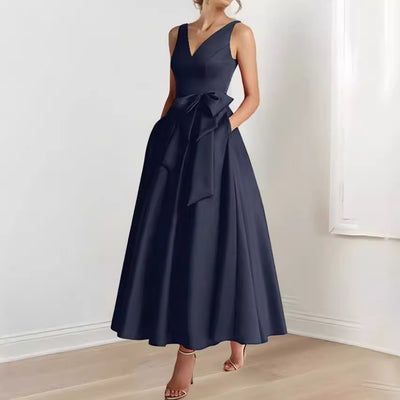 Vestido Escote V Realzador de Silueta para Fiestas y Uso Diario - Image 6