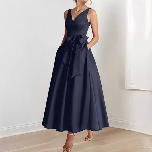 Vestido Escote V Realzador de Silueta para Fiestas y Uso Diario - Image 6