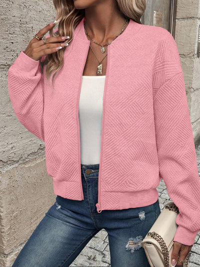Chaqueta Abrigo de Mujer con Cierre de Color Sólido - Image 37