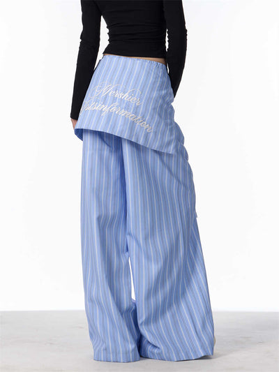 Pantalones Anchos a Rayas de Contraste Retro - Cómodos y Versátiles - Image 14