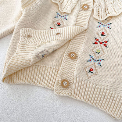 Cardigan Tejido con Bordados para Niña - Manga Larga - Image 9