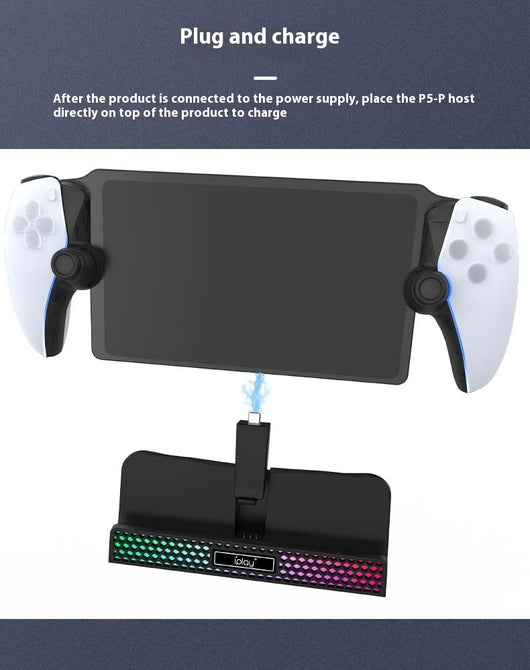 Base de Carga con Soporte Fijo y Lámpara RGB para Consolas de Juego - Image 17