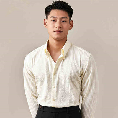 Camisa Casual de Manga Larga Point para Hombre - Tela Ligera Verano - Image 4