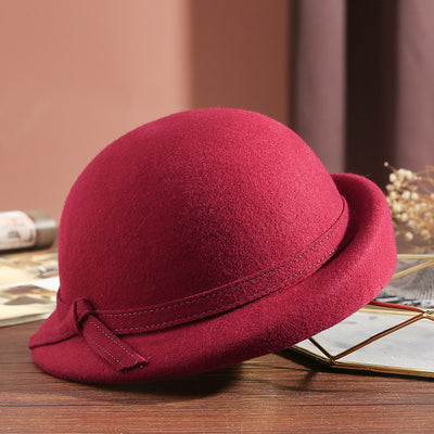 Sombrero de Fieltro Pura Lana con Lazo Elegante Estilo Británico - Image 11