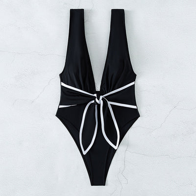 Traje de Baño Enterizo Escote Profundo con Espalda Descubierta - Image 13