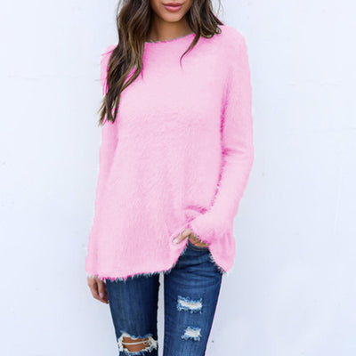 Blusa Suelta de Manga Larga en Color Sólido para Mujer - Image 2