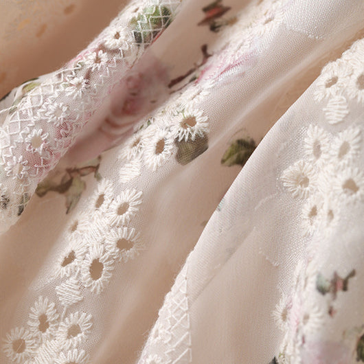 Vestido Floral Francés de Verano con Bordado Artesanal para Mujer - Image 5