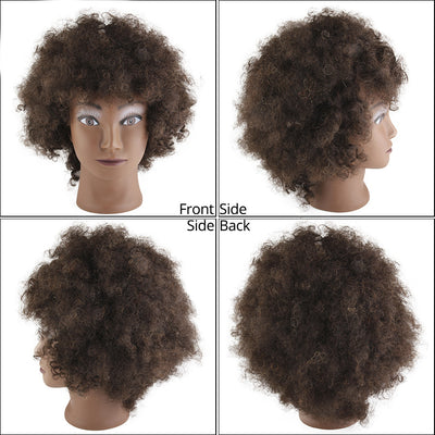 Cabeza Maniquí de Cabello Humano Real Negro - Image 7