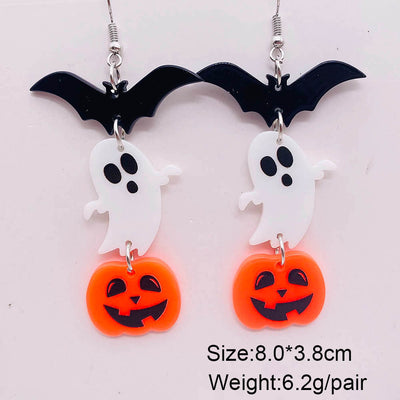 Aretes Colgantes Halloween Calabaza Sangrienta Fantasma Acrílico - Image 7