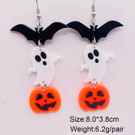 Aretes Colgantes Halloween Calabaza Sangrienta Fantasma Acrílico - Image 7