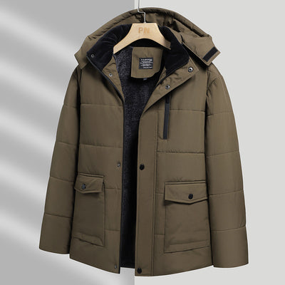 Abrigo Acolchado Térmico para Hombre Adulto Mayor - Chaqueta Gruesa con Capucha - Image 3