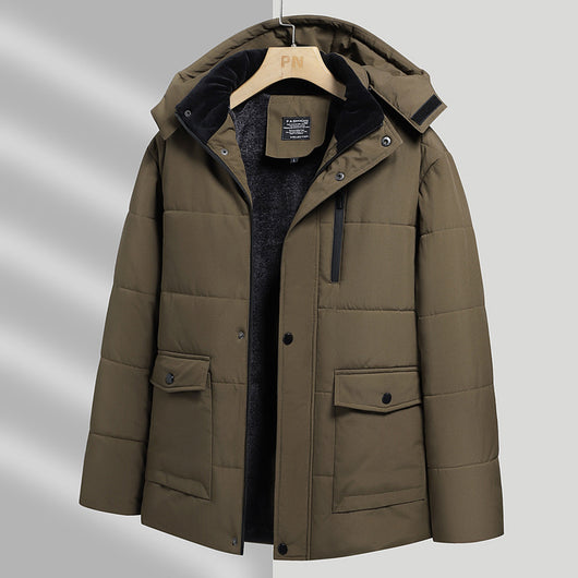 Abrigo Acolchado Térmico para Hombre Adulto Mayor - Chaqueta Gruesa con Capucha - Image 3