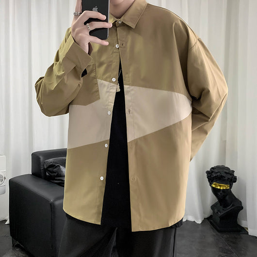 Chaqueta Casual Hombre Manga Larga con Costuras Sueltas - Image 3