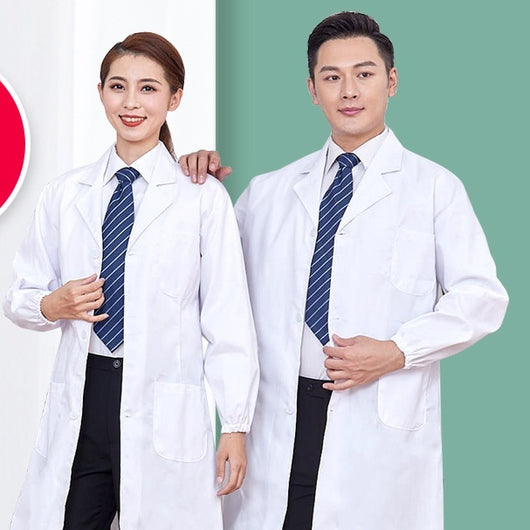 Bata Blanca de Laboratorio Manga Larga Unisex