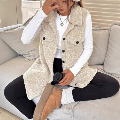 Chaleco Cardigan de Botones Abiertos en Felpa Premium - Image 3