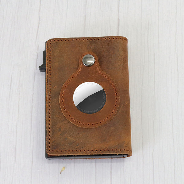 Cartera de Tarjetas de Cuero Automática Anti Pérdida