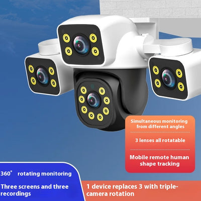 Cámara de Vigilancia Exterior Triple Lente WiFi Inalámbrica - Image 3