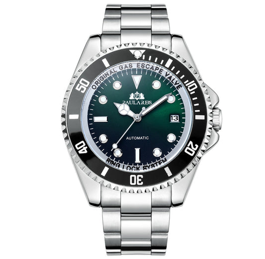 Reloj Automático Mecánico Luminoso de Acero Inoxidable con Esfera Multicolor