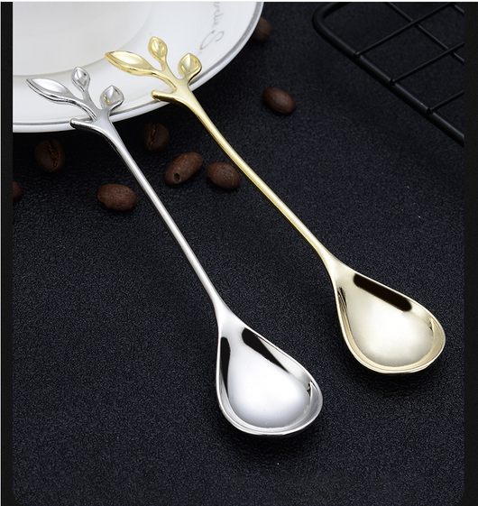 Cuchara Decorativa para Postres - Diseño de Hoja Pequeña - Image 9