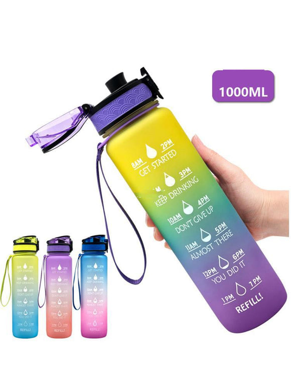 Botella de Agua Transparente 1L Kawaii sin BPA - Infusor de Frutas Reutilizable