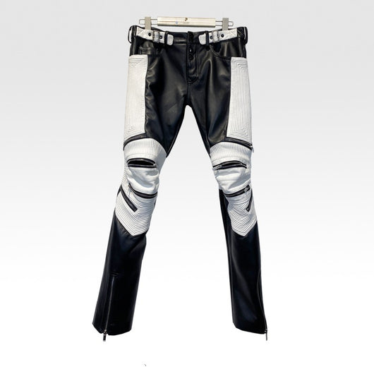 Pantalones de Cuero Gamuza Slim Fit con Cierre - Diseño Vanguardista para Hombre - Image 10