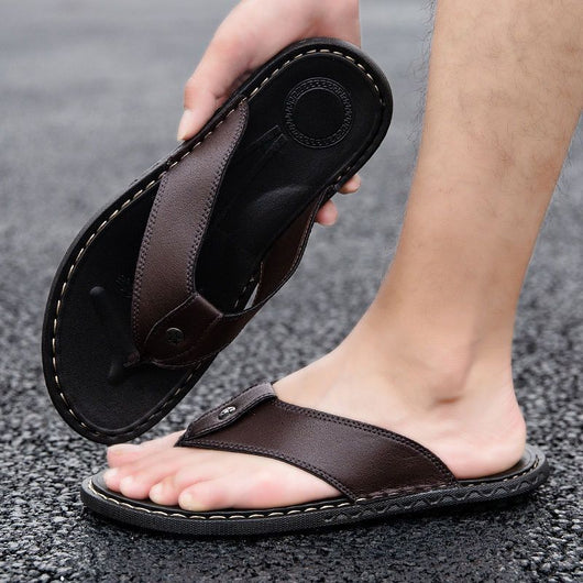 Sandalias de Pareja en Cuero con Malla - Chanclas Casuales Cómodas - Image 5
