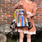 Mochila de Cuero Genuino con Bordado Floral
