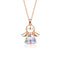 Crystal Little Angel Colar Feminino Banhado a Prata Rose Gold