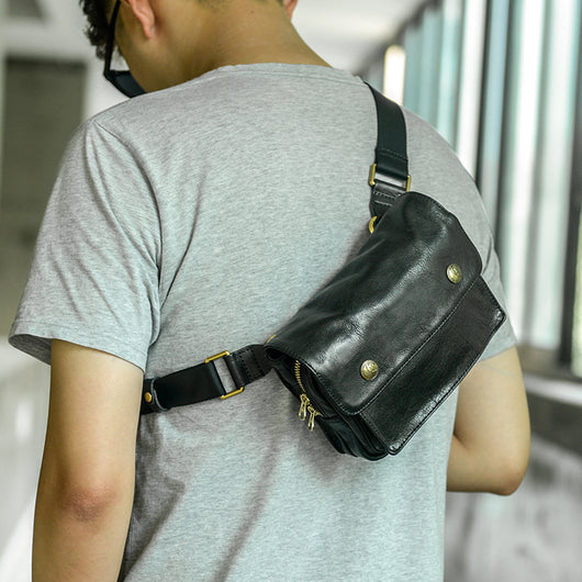 Bolsa de Pecho Multifuncional en Cuero para Hombre - Image 4