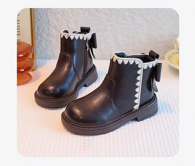 Botas de Cuero para Niñas con Forro de Terciopelo y Suela Flexible - Image 24