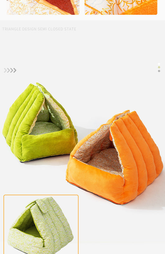 Nido Triangular para Mascotas - Cama Semiencerrada Reversible Todo Clima - Image 9