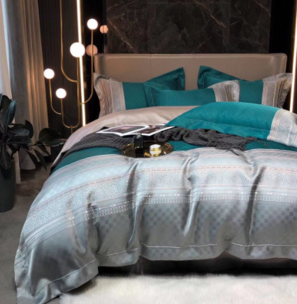Juego de Cama Jacquard Lujo Retro Negro Dorado 120 Hilos de Algodón Puro - Image 13