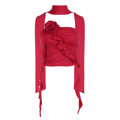 Brasier Floral 3D con Cuello Halter - Diseño Irregular Elegante - Image 10