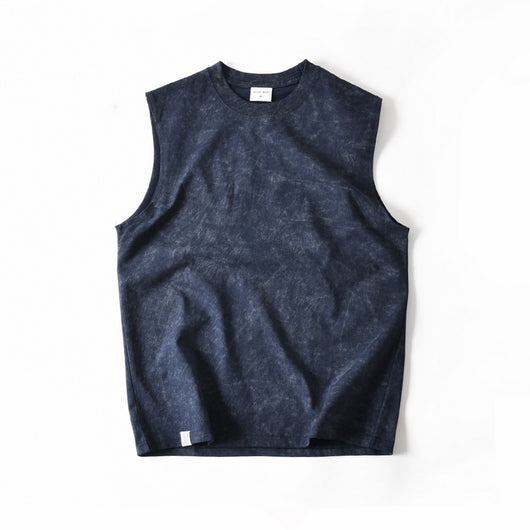 Camiseta Sin Mangas de Algodón Lavado Vintage para Hombre - Image 5