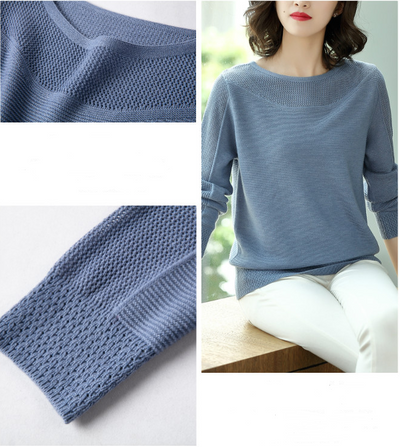 Suéter Tejido Ice Silk Cuello Redondo Manga Corta - Image 26