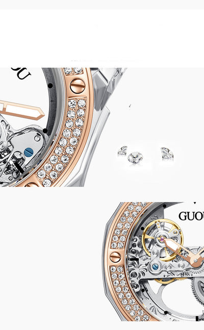 Reloj Mecánico para Mujer con Strass y Correa de Silicona - Image 12