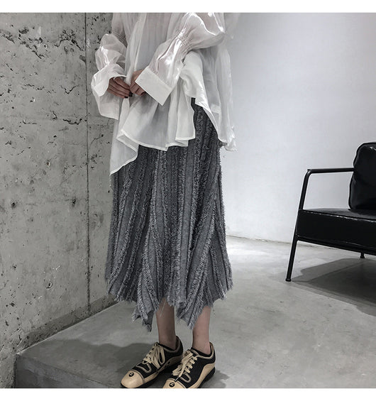 Falda Tejida Irregular Cintura Alta Midi para Mujer - Image 28