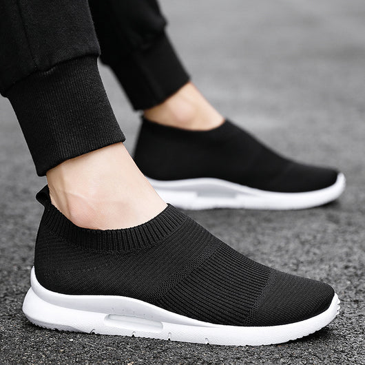 Tenis Deportivos Mesh Tejido Hombre - Sneakers Blancos y Negros Ligeros - Image 3