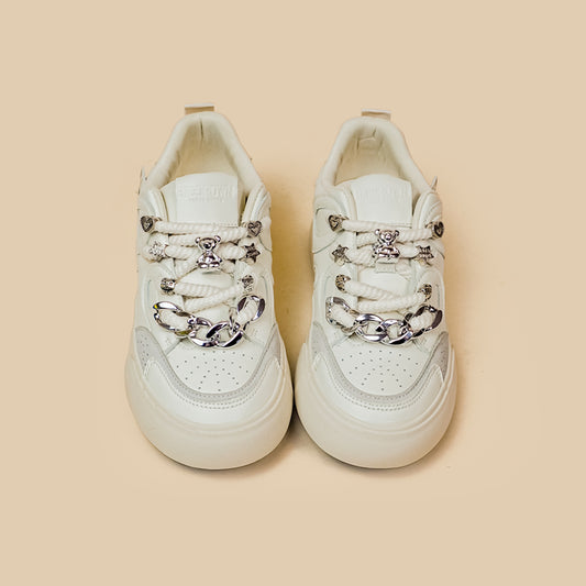 Tenis Blancos Casuales para Mujer - Diseño Minimalista