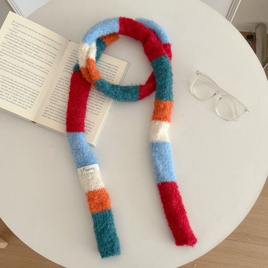 Bufanda Larga Retro Arcoíris Tejida con Diseño Elegante y Corte Slim - Image 13