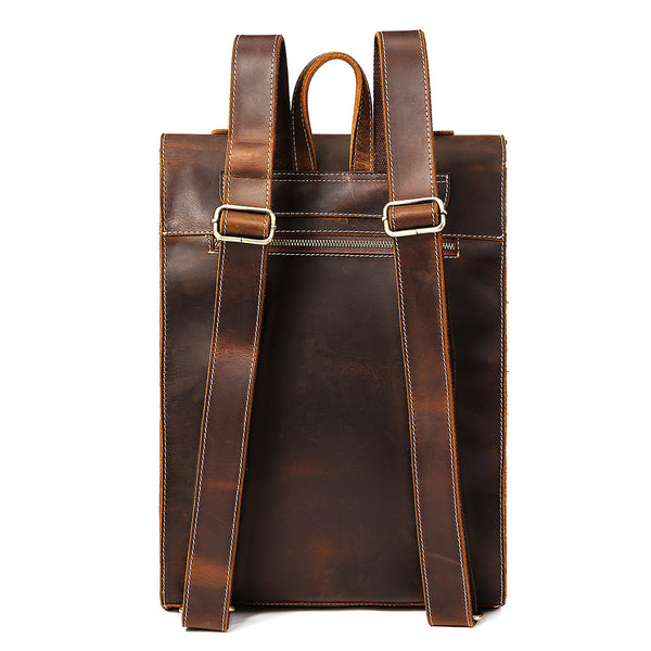 Mochila de Cuero Genuino para Hombre - Diseño Minimalista y Funcional