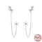 Women's Sterling Plateado Elf Fairy Tassel Earrings Plateado
