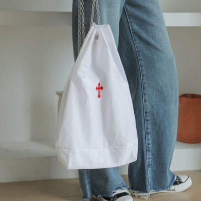 Bolso Bandolera Mujer Diseño Exclusivo con Cadena y Bordado Cruzado - Image 7