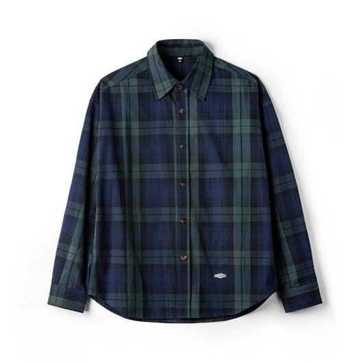 Camisa a Cuadros Azul Verdoso Retro para Hombre - Image 7