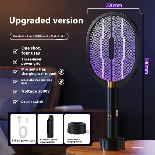 Raqueta Eléctrica Antimosquitos con Atracción Automática y Carga Inalámbrica - Image 8