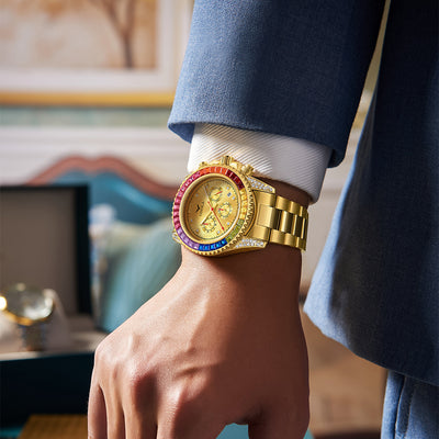 Reloj Ejecutivo Resistente al Agua con Banda de Acero Inoxidable y Arcoíris - Image 17