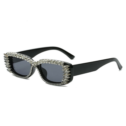 Gafas de Sol Cuadradas con Diamantes y Cristales Brillantes