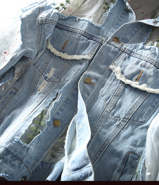 Abrigo Vintage Bordado Suelto y Casual para Mujer - Image 9