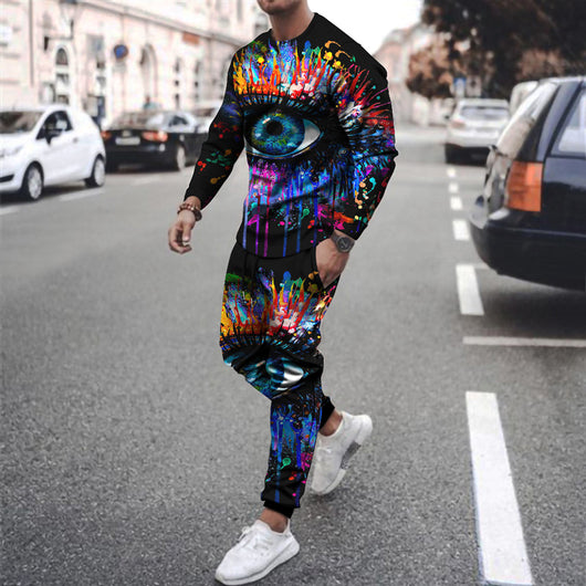 Sudadera Deportiva Casual de Dos Piezas con Estampado para Hombre - Image 8